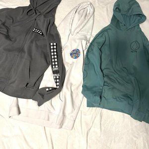 Volcom Santa Cruz and Vans Hoodie bundle NWOT